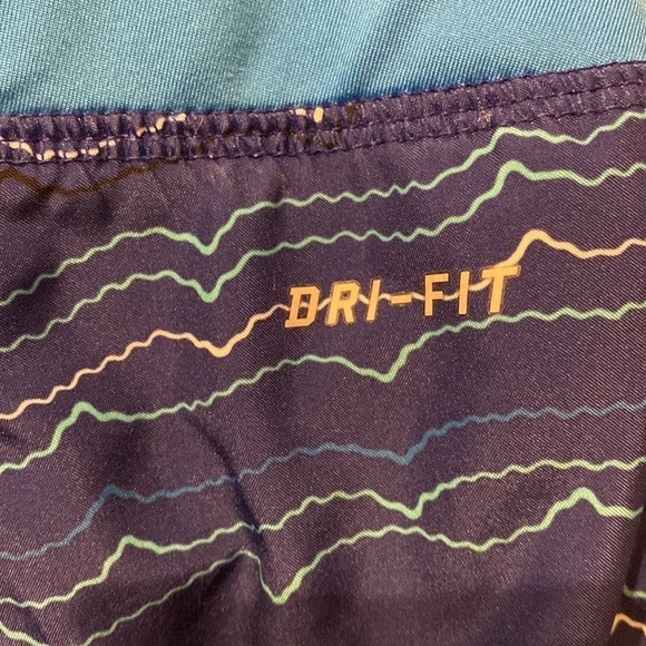 NIKE blue running shorts with small pocket and drawstrings. - Picture 6 of 9